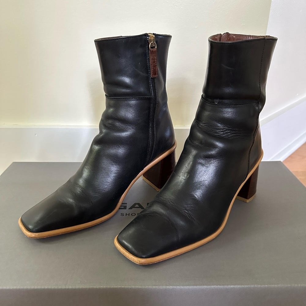 Aloha West Vintage Black Leather Boots